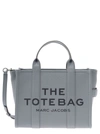 MARC JACOBS 'THE MEDIUM TOTE BAG' GREY SHOULDER BAG WITH LOGO IN GRAINY LEATHER WOMAN