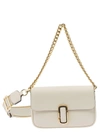 MARC JACOBS 'THE J' WHITE CROSSBODY BAG WITH LOGO DETAIL IN LEATHER WOMAN