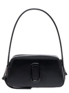 MARC JACOBS 'THE SLINGSHOT'  BLACK SHOULDER BAG WITH DOUBLE J DETAIL IN CROSS-GRAIN LEATHER WOMAN