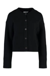 Vince Wool And Cashmere Cardigan In Blk Black