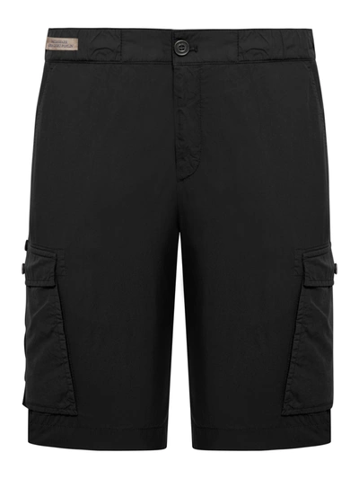 Paul & Shark Cargo Bermuda Shorts With Drawstring In Black