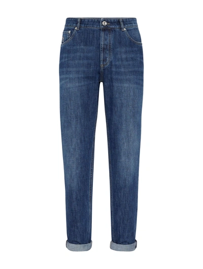 Brunello Cucinelli Denim Pants In Blue