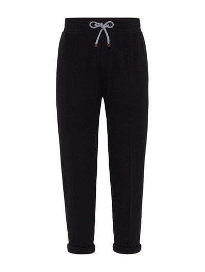 Brunello Cucinelli Drawstring-waist Track Trousers In Black