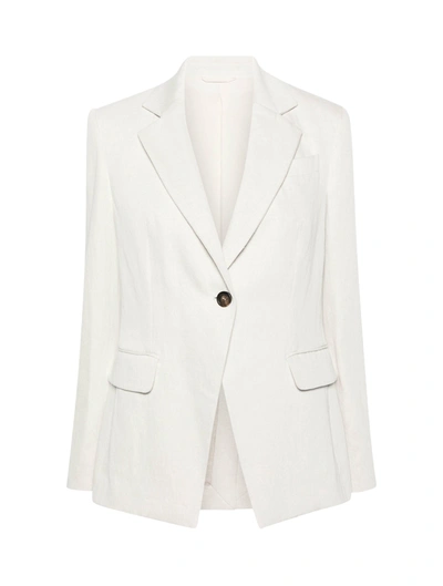 Brunello Cucinelli Jackets White In Nude & Neutrals