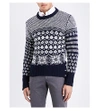 THOM BROWNE Snowflake intarsia wool and mohair-blend jumper