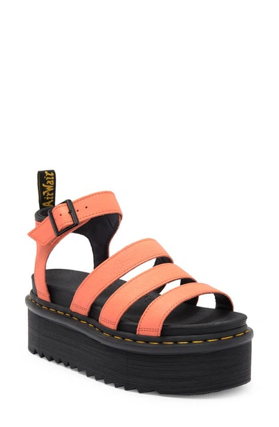 Dr. Martens' Blaire Pisa Leather Platform Strap Sandals In Rosa/orange
