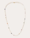 YI COLLECTION WOMEN'S AKOYA PEARL & RAINBOW SAPPHIRE NECKLACE 18K GOLD