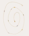 YI COLLECTION WOMEN'S RAINBOW SAPPHIRE BAGUETTE CANDY STATION NECKLACE