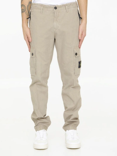 Stone Island Cargo Trousers In Beige