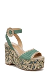 Sam Edelman Amber Espadrille Platform Ankle Strap Sandal In Turquoise Green