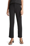 Vince Crepe Tailored Straight-leg Pants In Black