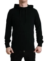 DOLCE & GABBANA BLACK CASHMERE HOODED PULLOVER SWEATER