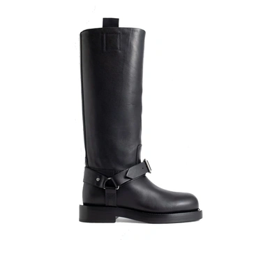 Burberry Sadlle High Boots In Black