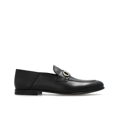 Ferragamo Gin Leather Loafers In Black