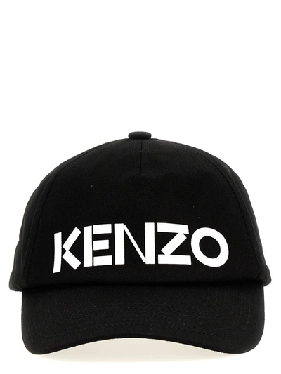 Kenzo Logo Baseball Cap In White/black