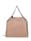STELLA MCCARTNEY '3CHAIN' MINI PINK TOTE BAG WITH LOGO ENGRAVED ON CHARM IN FAUX LEATHER WOMAN