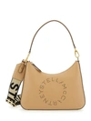 STELLA MCCARTNEY BEIGE SHOULDER BAG WITH PERFORATED LOGO IN ECO LEATHER WOMAN