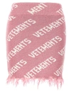 Vetements Woman Mini Skirt Pink Size S Merino Wool In Pink