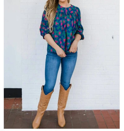 Michelle Mcdowell Whitney Top In Fancy Like Navy In Multi