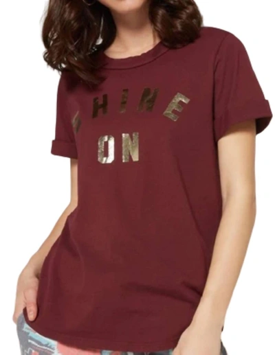 Sol Angeles Shine On Crew Tee In Syrah In Red