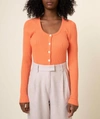 Frnch Samantha Knit Cardi In Orange In Orange