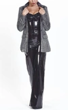 Rosevelvet Tuxedo Sequin Jacket In Grey In Grey