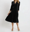 Jude Connally Maggie Velvet Dress In Black In Black