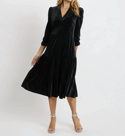 Jude Connally Maggie Velvet Dress In Black