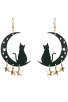 Eye Candy La Black Cat Mood Drop Earring In Black