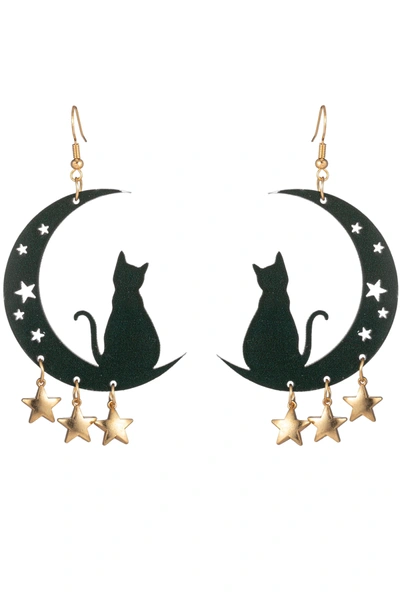 Eye Candy La Black Cat Mood Drop Earring