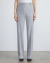 LAFAYETTE 148 VIRGIN WOOL GATES PANT IN GREY HEATHER