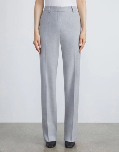 Lafayette 148 Virgin Wool Gates Pant In Grey Heather