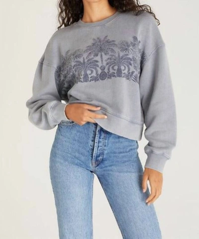 Z Supply Palm City Landscape Sweater In Grey