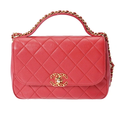 Pre-owned Chanel Leather Shoulder Bag () In Red
