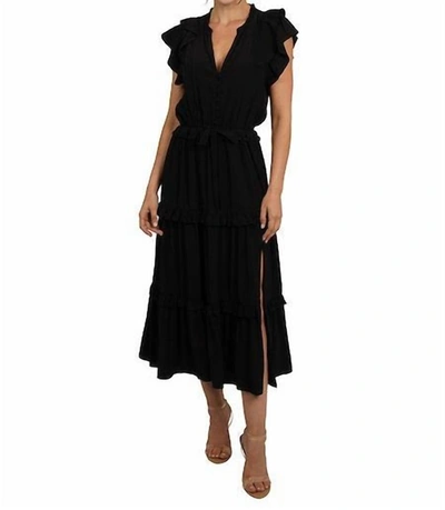 Love Token Savannah Tiered Midi Dress In Black