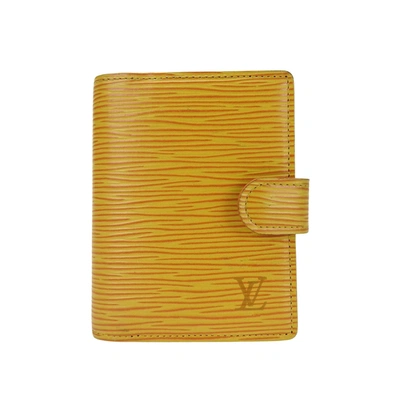 Pre-owned Louis Vuitton Agenda Cover Leather Wallet () In Yellow