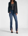 Elan Rhinestone Rock Blazer In Black In Black