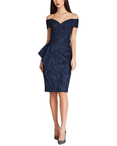 Teri Jon By Rickie Freeman Special Occasion Short Printed Dress In Navy In Blue