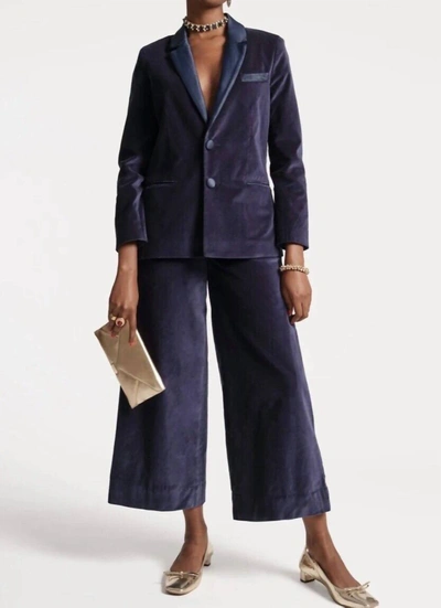 Frances Valentine Tuxedo Jacket In Navy In Blue