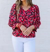 Michelle Mcdowell Aspen Top In Walk This Way Red In Multi