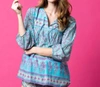 Fox In Gown Amalia Top In Blue In Blue