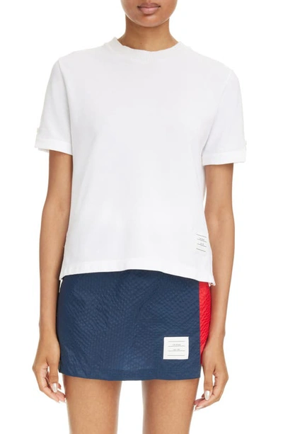Thom Browne 4-bar Stripe-detail T-shirt In White