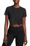 Nike Women's One Classic Dri-fit Short-sleeve Cropped Top In Black