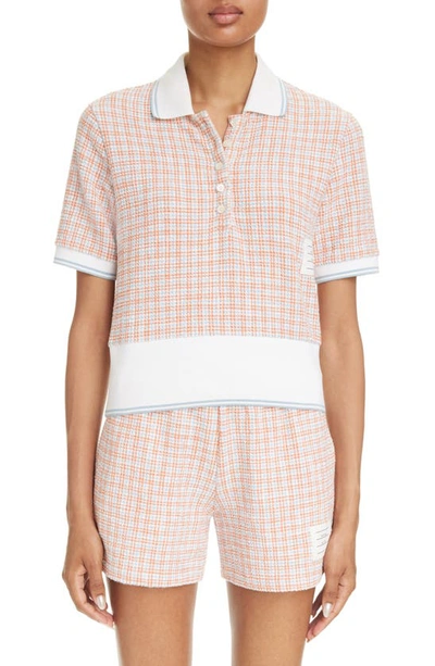 Thom Browne Checked Cotton-blend Tweed Polo Shirt In Multi