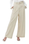 FRENCH CONNECTION EVERLY BELTED WIDE LEG SUIT PANTS
