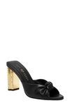 Katy Perry The Framing Womens Faux Leather Embossed Slide Sandals In Black