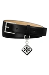 Tory Burch Swing Leather Belt In Black