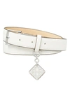 Tory Burch Swing Leather Belt In White