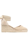 Castaã±er Carina Wedged Espadrilles In Sand