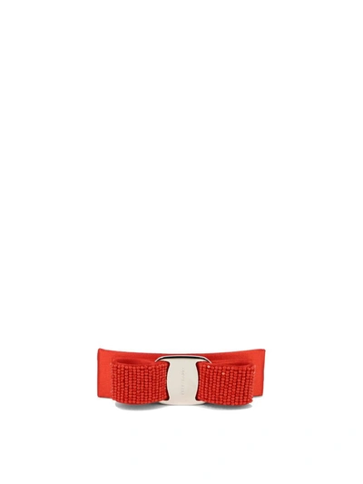 Ferragamo Vara Bow Hairclip In Red